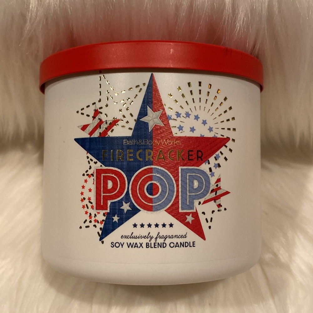 🧨”FIRECRACKER POP” by BBW/WB, 3-Wick Scented Candle, 14.5 oz / 411 g, NWT base